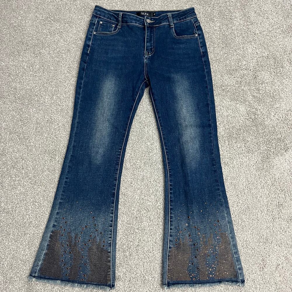 Stunning Rhinestone Gradient Flare Jeans ✨💙